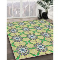 Patterned Green Novelty Rug, pat2872