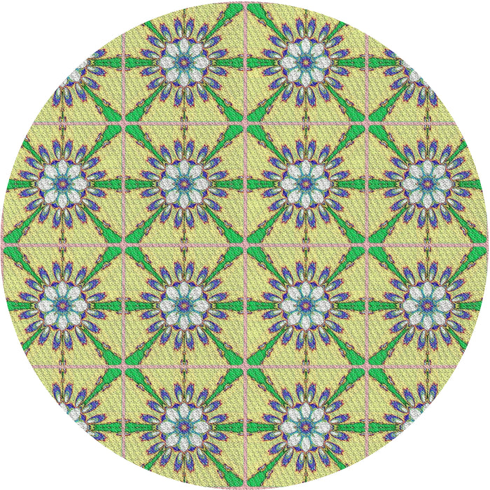 Sideview of Patterned Green Novelty Rug, pat2872