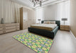 Machine Washable Transitional Green Rug in a Bedroom, wshpat2872