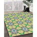 Patterned Green Novelty Rug in Family Room, pat2872