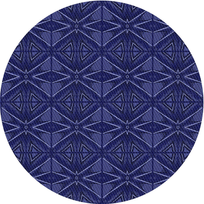 Square Patterned Royal Blue Rug, pat2873blu