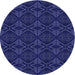 Square Patterned Royal Blue Rug, pat2873blu