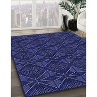 Patterned Royal Blue Rug, pat2873blu