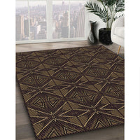 Patterned Red Brown Rug, pat2873brn