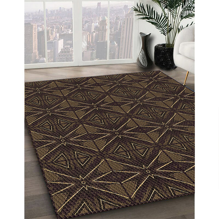 Machine Washable Transitional Red Brown Rug in a Family Room, wshpat2873brn