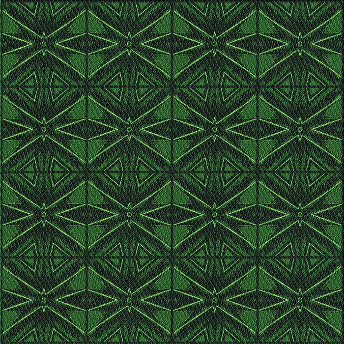 Round Patterned Black Rug, pat2873grn