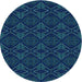 Square Patterned Blue Rug, pat2873lblu