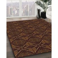 Patterned Mahogany Brown Rug, pat2873org