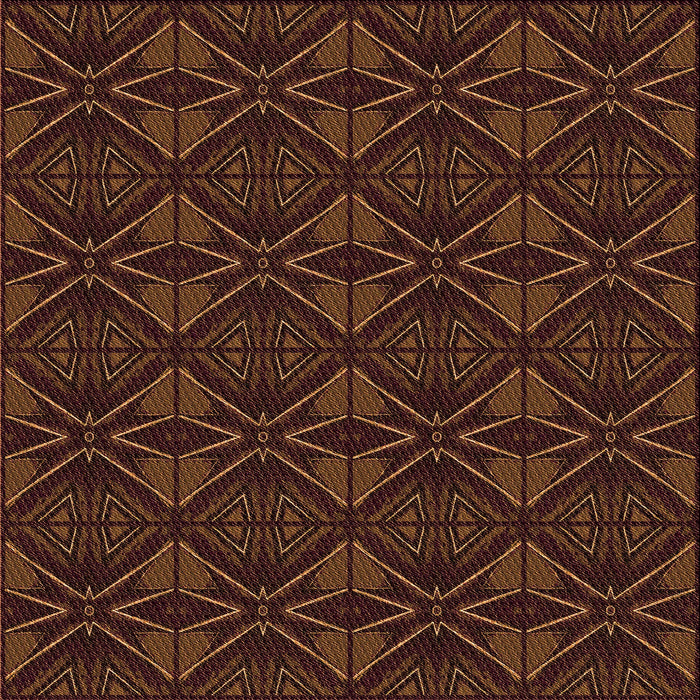 Round Patterned Mahogany Brown Rug, pat2873org