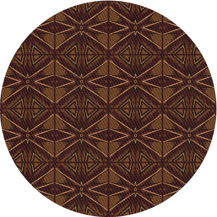 Square Patterned Mahogany Brown Rug, pat2873org