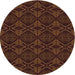 Square Patterned Mahogany Brown Rug, pat2873org