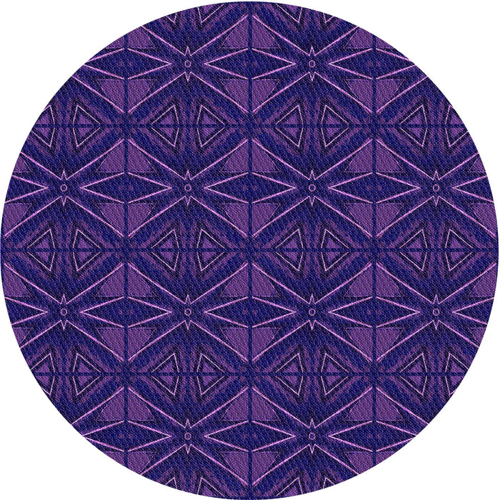 Square Patterned Denim Dark Blue Rug, pat2873pur