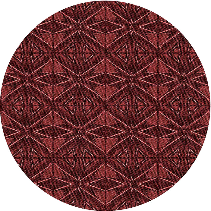 Square Patterned Red Rug, pat2873rd