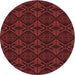 Square Patterned Red Rug, pat2873rd