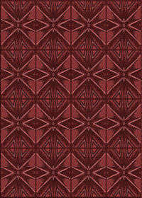 Machine Washable Transitional Red Rug, wshpat2873rd