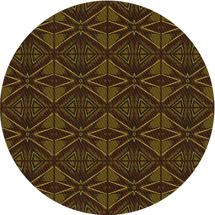 Square Patterned Dark Bronze Brown Rug, pat2873yw