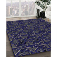 Patterned Blue Novelty Rug, pat2873