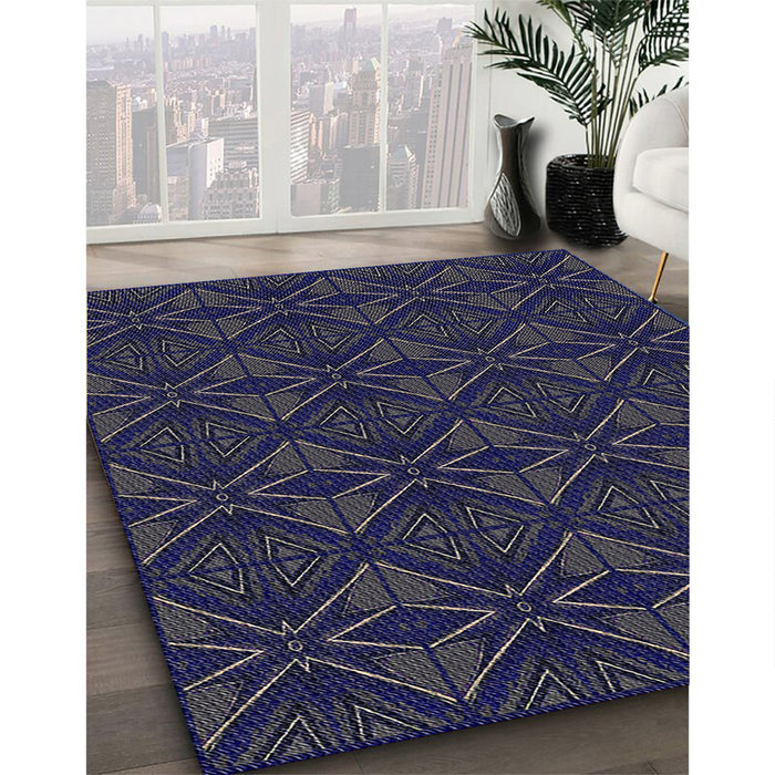 Machine Washable Transitional Night Blue Rug in a Family Room, wshpat2873