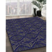 Patterned Blue Novelty Rug in Family Room, pat2873