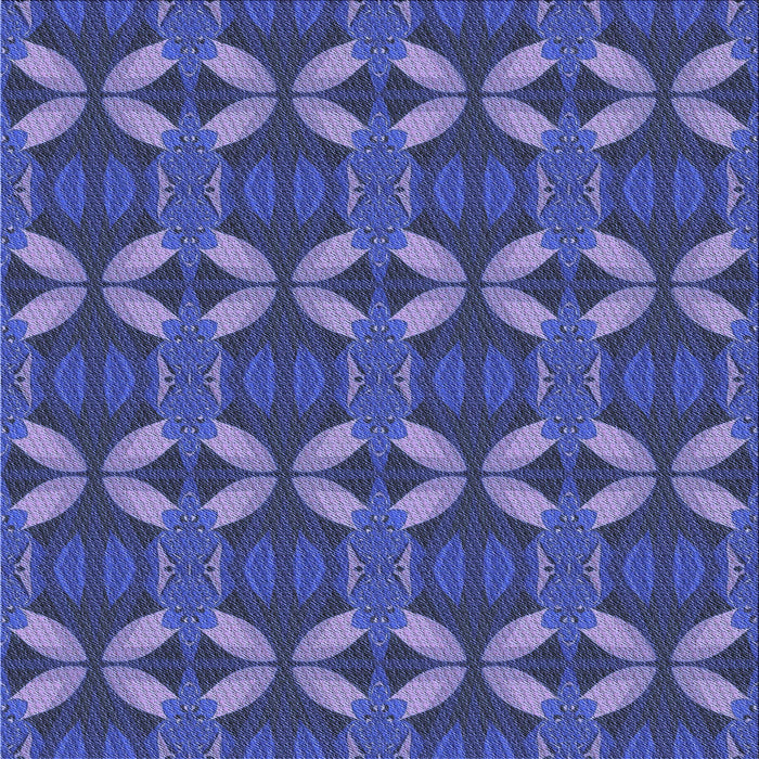 Round Patterned Light Slate Blue Rug, pat2874blu