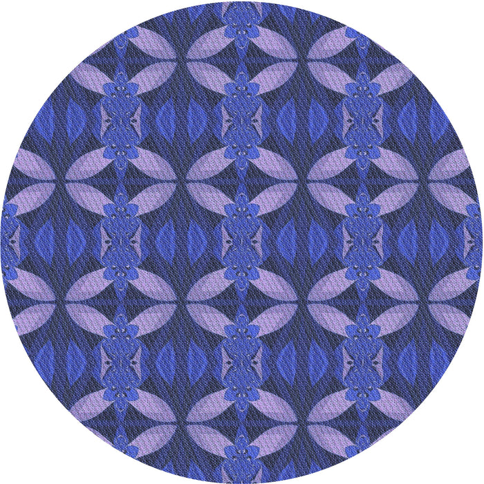 Square Patterned Light Slate Blue Rug, pat2874blu