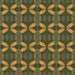 Round Machine Washable Transitional Army Green Rug, wshpat2874brn