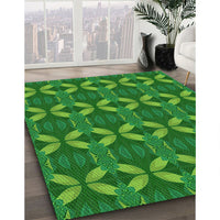 Patterned Green Rug, pat2874grn