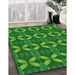 Patterned Green Rug in Family Room, pat2874grn