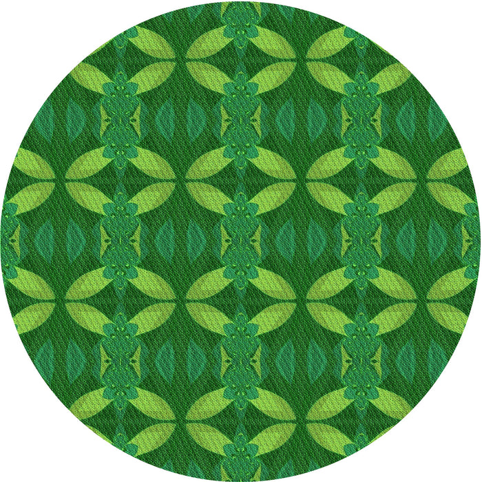 Square Machine Washable Transitional Green Rug in a Living Room, wshpat2874grn