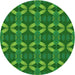 Square Machine Washable Transitional Green Rug in a Living Room, wshpat2874grn