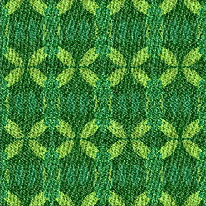 Machine Washable Transitional Green Rug, wshpat2874grn