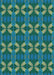 Patterned Medium Teal Green Rug, pat2874lblu