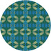 Square Patterned Medium Teal Green Rug, pat2874lblu