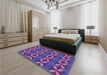 Patterned Bright Grape Purple Rug in a Bedroom, pat2874pur