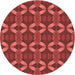 Square Patterned Red Rug, pat2874rd