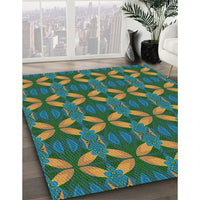 Patterned Green Novelty Rug, pat2874