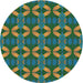 Sideview of Patterned Green Novelty Rug, pat2874