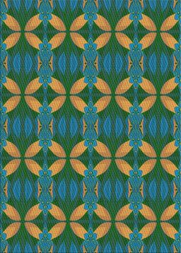 Patterned Green Novelty Rug, pat2874