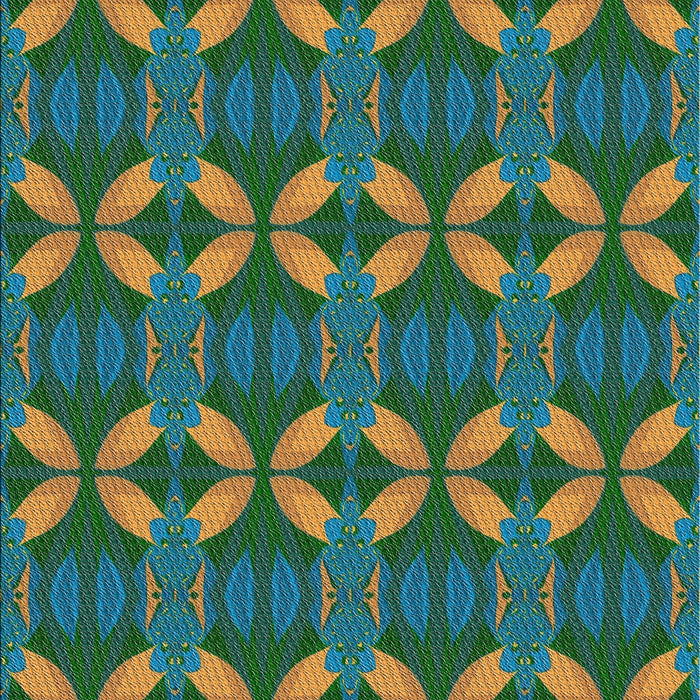 Patterned Green Novelty Rug, pat2874