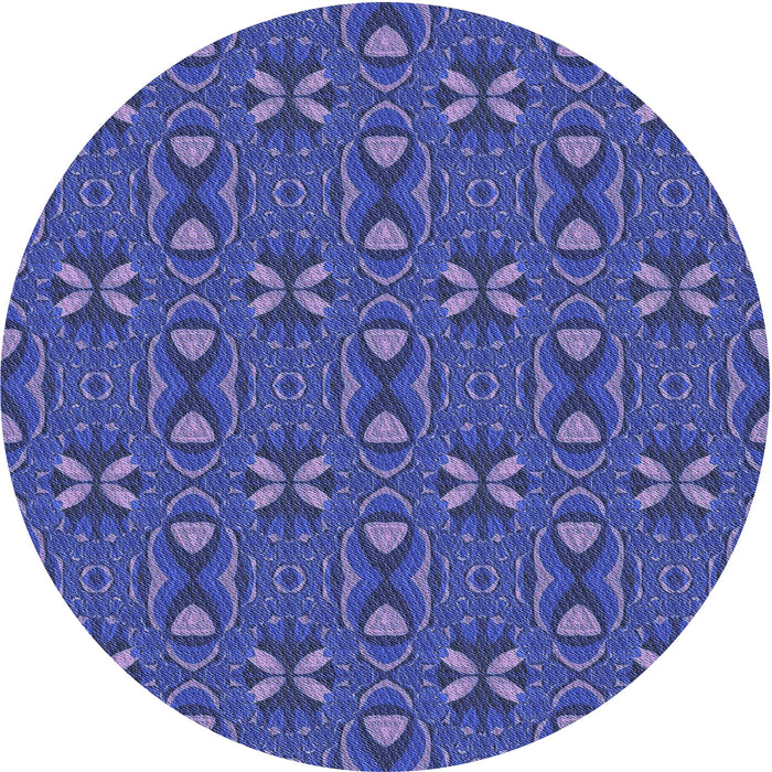 Square Patterned Light Slate Blue Rug, pat2875blu