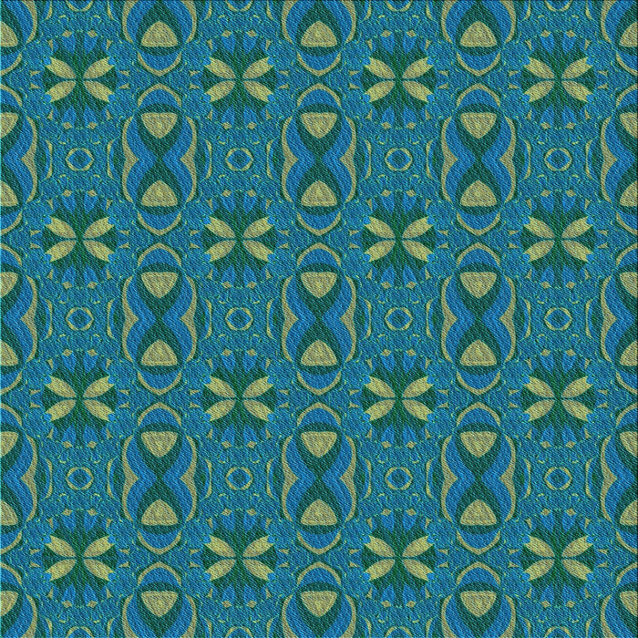 Round Patterned Teal Green Rug, pat2875lblu