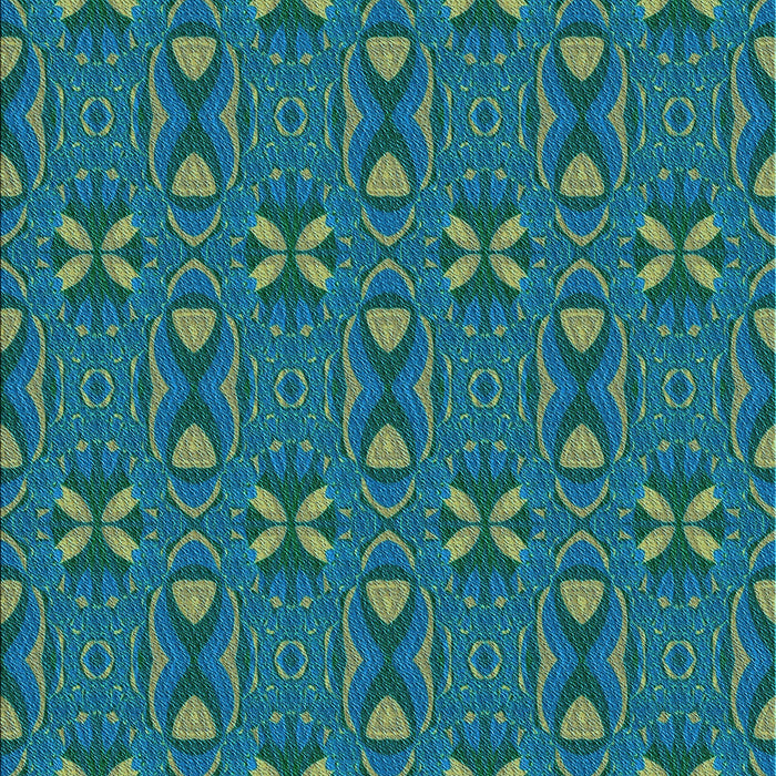 Patterned Teal Green Rug, pat2875lblu