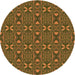 Square Patterned Dark Bronze Brown Rug, pat2875org