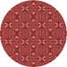 Square Patterned Red Rug, pat2875rd