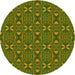 Square Machine Washable Transitional Dark Yellow Green Rug in a Living Room, wshpat2875yw