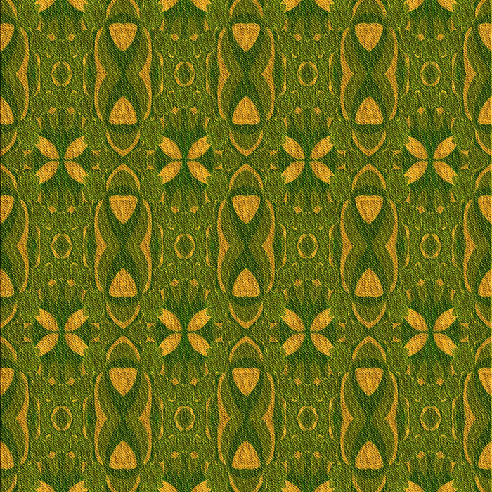 Patterned Dark Yellow Green Rug, pat2875yw