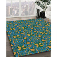 Patterned Mint Green Novelty Rug, pat2875