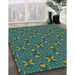 Patterned Mint Green Novelty Rug in Family Room, pat2875