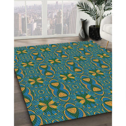 Machine Washable Transitional Mint Green Rug in a Family Room, wshpat2875