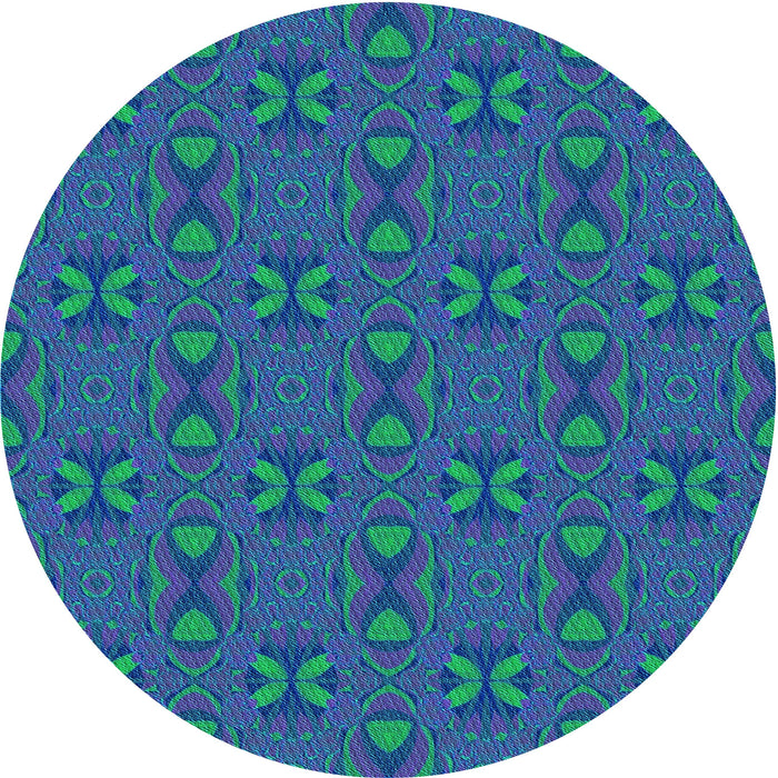 Square Patterned Sapphire Blue Rug, pat2876lblu